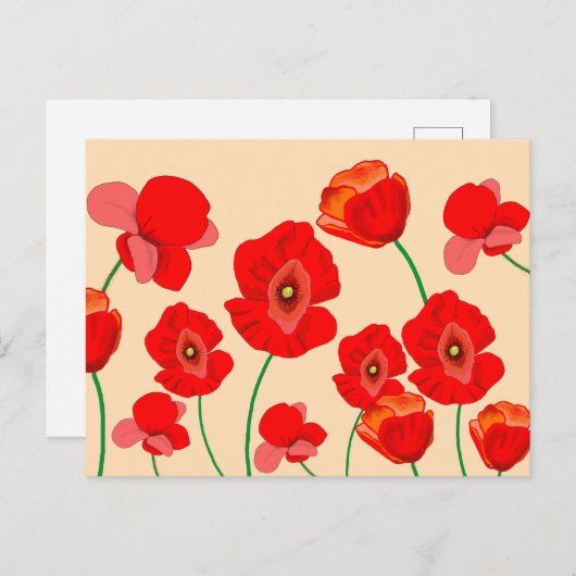 Carte Postale Champ Red Poppy (Devant / Derrière)