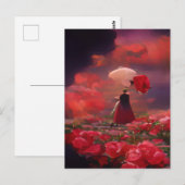 Carte Postale Champ Rose Imaginaire sous le ciel (Devant / Derrière)