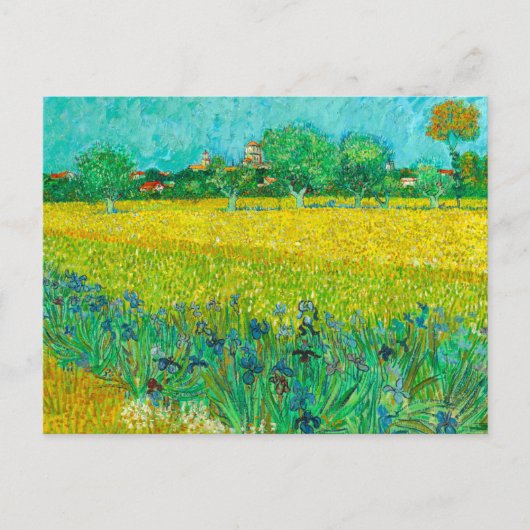 Carte Postale Champ Van Gogh avec Irises près d'Arles (Devant)