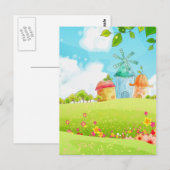 Carte Postale champ vert (Devant / Derrière)