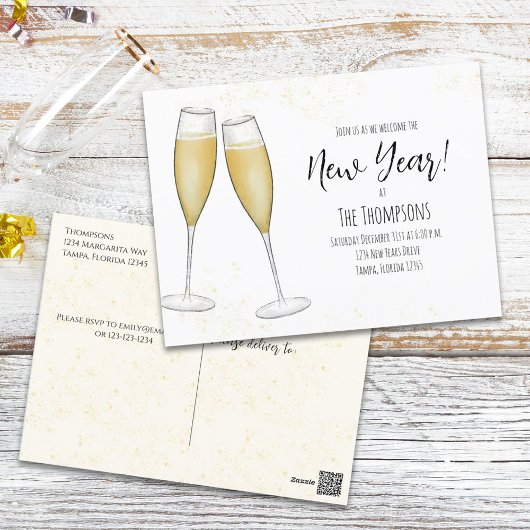 Carte Postale Champagne Bubly Aquarelle