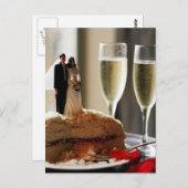 Carte Postale Champagne de gâteau mariage (Devant / Derrière)