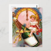 Carte Postale Champagne du Nouvel An (Devant / Derrière)