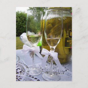 Carte Postale Champagne et brochettes