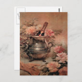 Carte Postale Champagne et Rose (Devant / Derrière)