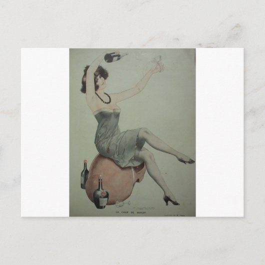 Carte Postale Champagne Flapper Girl 1920 (Devant)