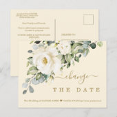 Carte Postale Champagne Floral Change La Date Mariage Reportée (Devant / Derrière)