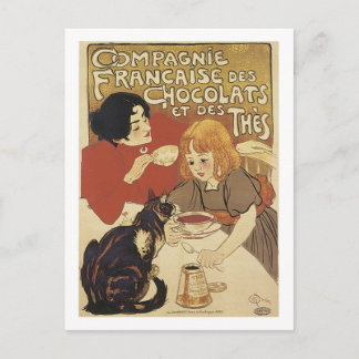 Carte Postale Champagne Français Chocolats et des Thés Vintage A