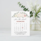 Carte Postale Champagne Ivory Blush Pink Floral Enregistrer la d (Debout devant)