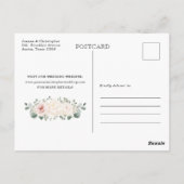 Carte Postale Champagne Ivory Blush Pink Floral Enregistrer la d (Dos)