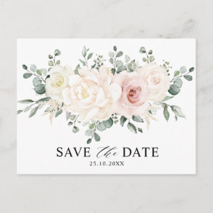 Carte Postale Champagne Ivory Blush Pink Floral Enregistrer la d