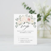 Carte Postale Champagne Ivory Blush Rose Floral Vert RSVP (Debout devant)