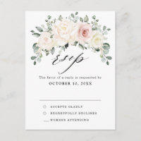 Champagne Ivory Blush Rose Floral Vert RSVP