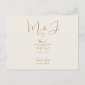 Carte Postale Champagne Moderne Beige Mariage Sauvez la date (Devant)