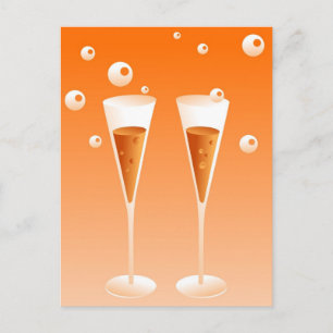 Carte Postale Champagne Retro