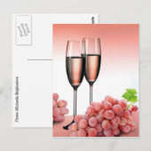 Carte Postale Champagne rose (Devant / Derrière)