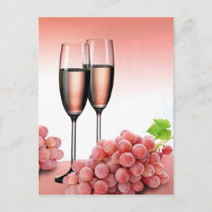 Carte Postale Champagne rose