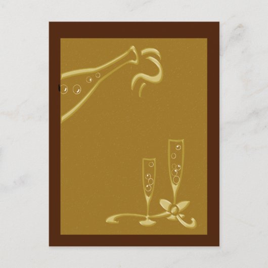 Carte Postale champagne rouge et or (Devant)