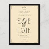 Carte Postale Champagne Silk Cream Art deco Save The Date  (Devant)