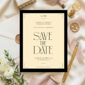 Carte Postale Champagne Silk Cream Art deco Save The Date 
