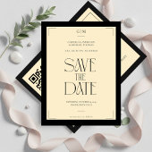Carte Postale Champagne Silk Cream Art deco Save The Date