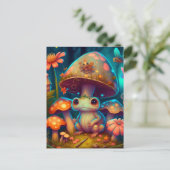 Carte Postale Champignon grenouille mignon magique (Debout devant)