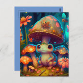 Carte Postale Champignon grenouille mignon magique (Devant / Derrière)