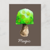 Carte Postale Champignon vert aquarelle champignons mignons (Devant)