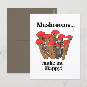 Carte Postale Champignons Amanite Fungi Champignons Rouges