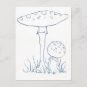 Carte Postale Champignons bleus (Devant)