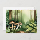 Carte Postale Champignons complexes avec lave-linge vert doux (Devant / Derrière)