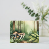 Carte Postale Champignons complexes avec lave-linge vert doux (Debout devant)