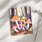 Carte Postale Champignons Mignons | Forêt Aquarelle