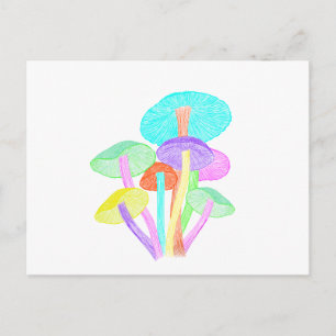 Carte Postale Champignons Néon