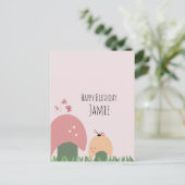 Carte Postale Champignons, Papillons et Coccinelles Joyeux Anniv (Debout devant)