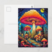 Carte Postale Champignons Psychédéliques Après Minuit (Devant / Derrière)