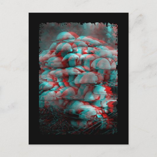 Carte Postale Champignons psychédéliques Vaporwave Crazy Mind Ch (Devant)