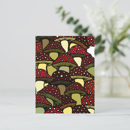 Carte postale Champignons rouges (Debout devant)