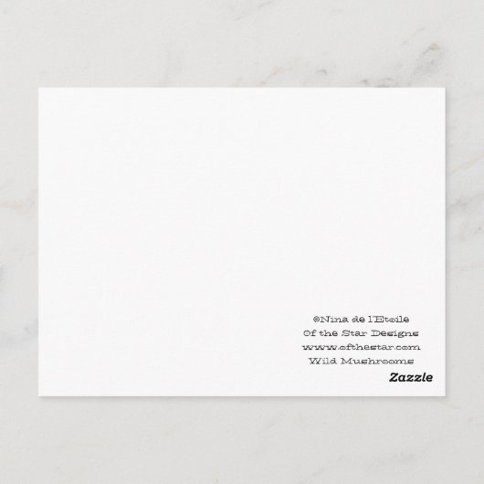 Carte Postale Champignons sauvages (Dos)