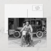 Carte Postale Champion de course moto, 1922 (Devant / Derrière)