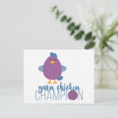 Carte Postale Champion de poule pourpre et bleu (Debout devant)