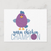Carte Postale Champion de poule pourpre et bleu (Devant)