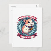 Carte Postale Champion de roue Hamster (Devant / Derrière)