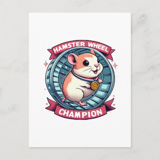 Carte Postale Champion de roue Hamster (Devant)