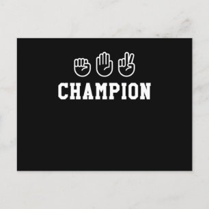 Carte Postale Champion des ciseaux en papier à main Moteur Champ