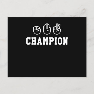 Carte Postale Champion des ciseaux en papier à main Moteur Champ