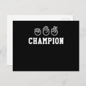 Carte Postale Champion des ciseaux en papier à main Moteur Champ (Devant / Derrière)