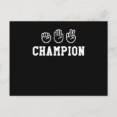 Carte Postale Champion des ciseaux en papier à main Moteur Champ (Devant)