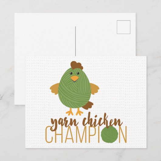 Carte postale Champion du poulet vert et Brown (Devant / Derrière)