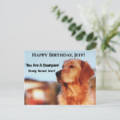 Carte Postale Champion Golden Retriever Joyeux Anniversaire Fort (Debout devant)